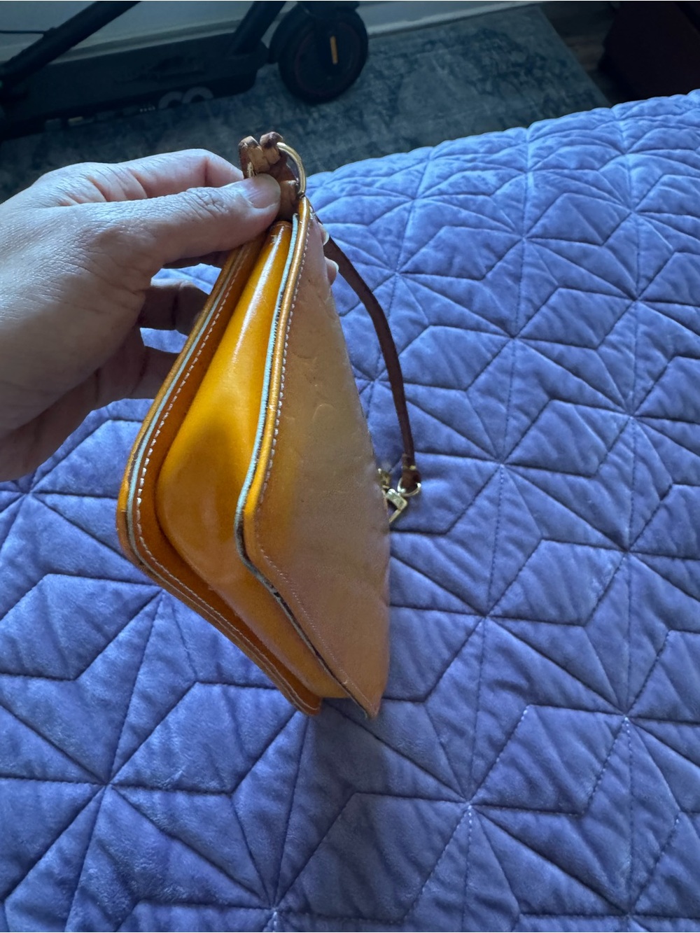 Louis Vuitton Orange Monogram Vernis Wristlet Pochette - Picture 10 of 11